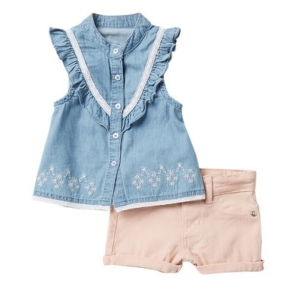 Ag Adriano Goldschmied Other - AG Outfit 2-Piece Denim Sleeveless Button-Down 12M